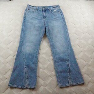 American Eagle Outfitters 90s Boot Cut Jean Womens 12 Split Hem Light Wash Blue